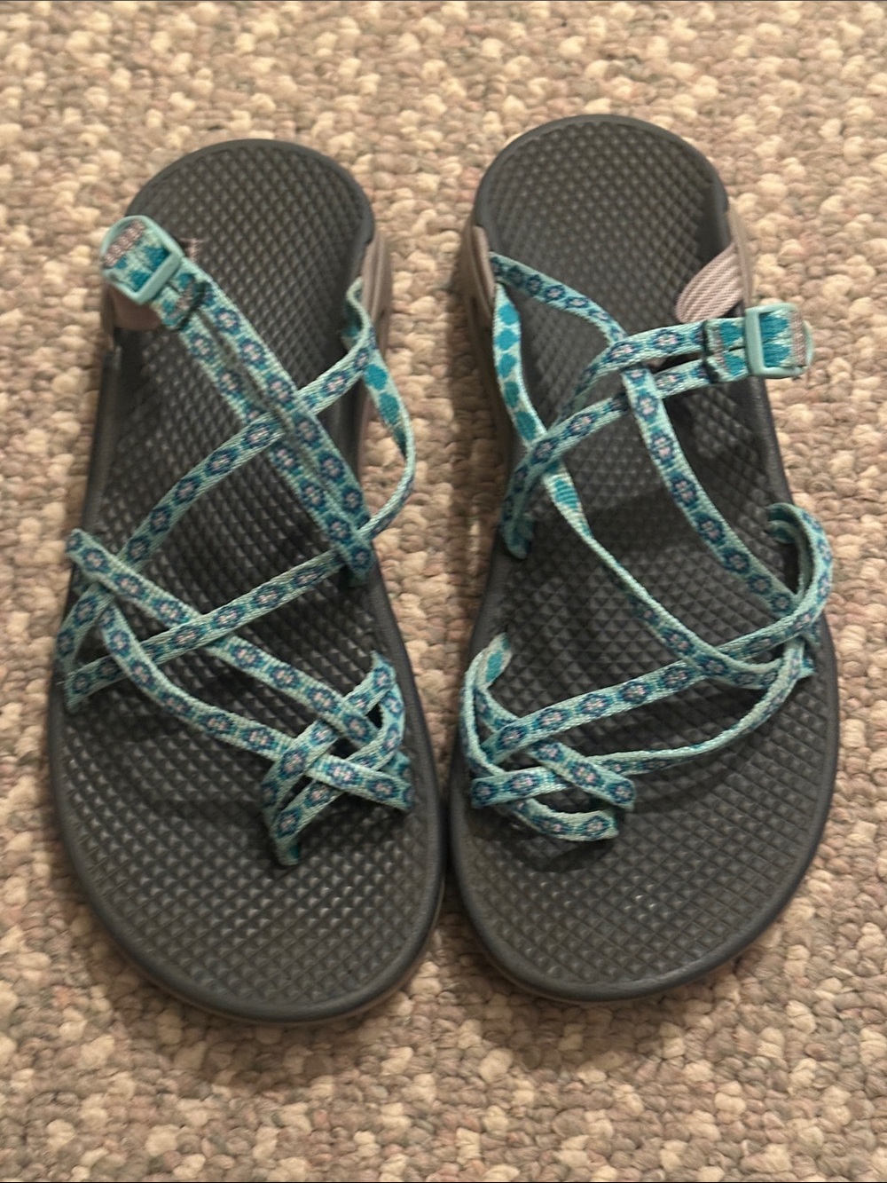 Chaco Teal Patterned Strappy Sandals